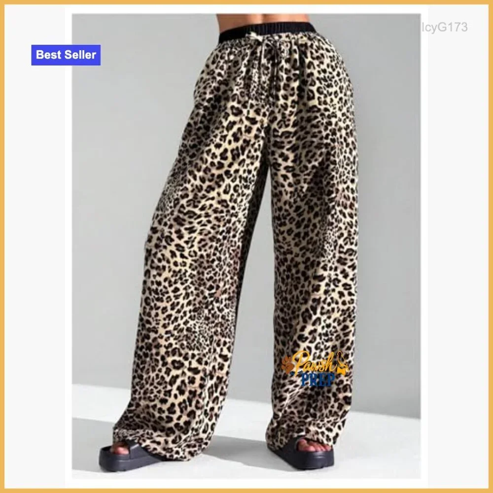 Girls Wide Leg Palazzo Pants with Drawstring Waist and Pockets